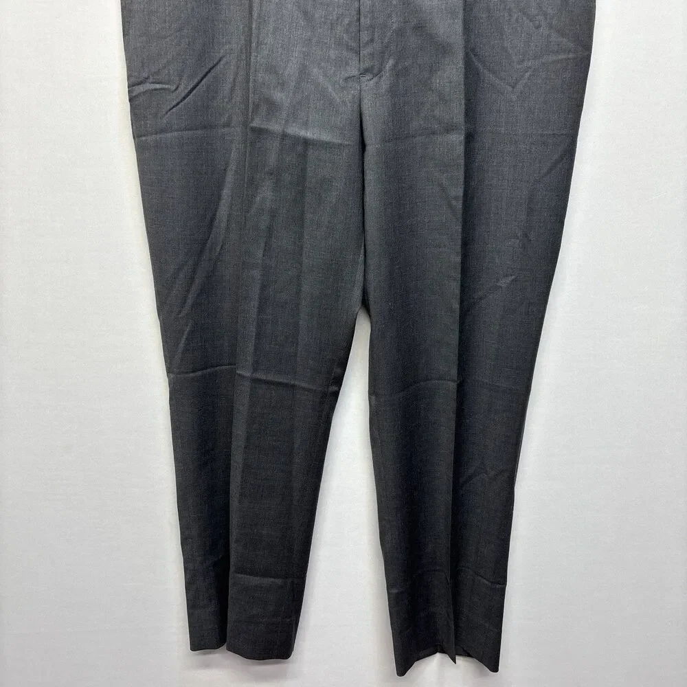 NWT Kirkland Signature Men 100% Wool Dress Pants Slack Size 38x29 Gray D119 -17